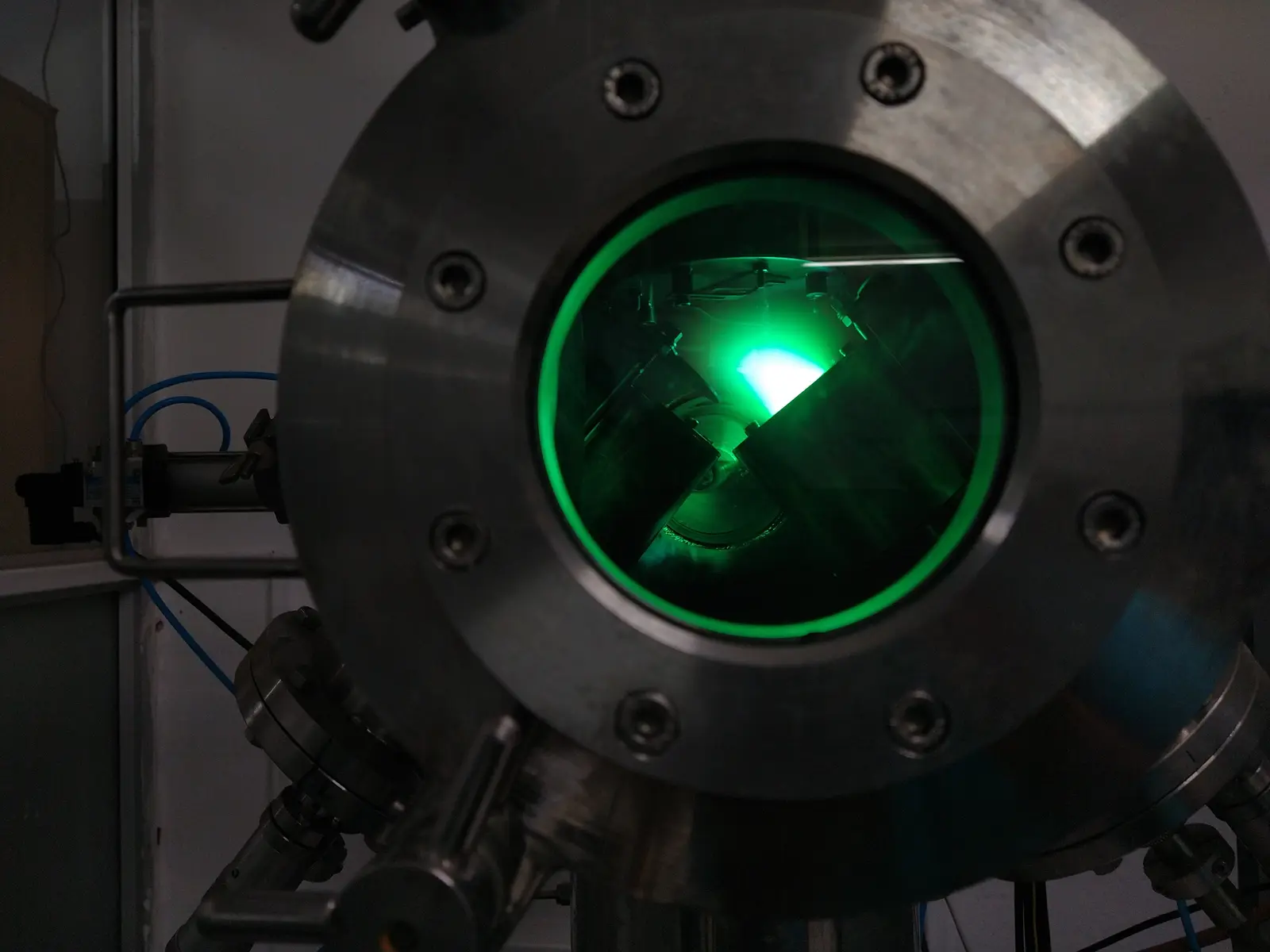 First copper laid down once the chamber held vacuum again.